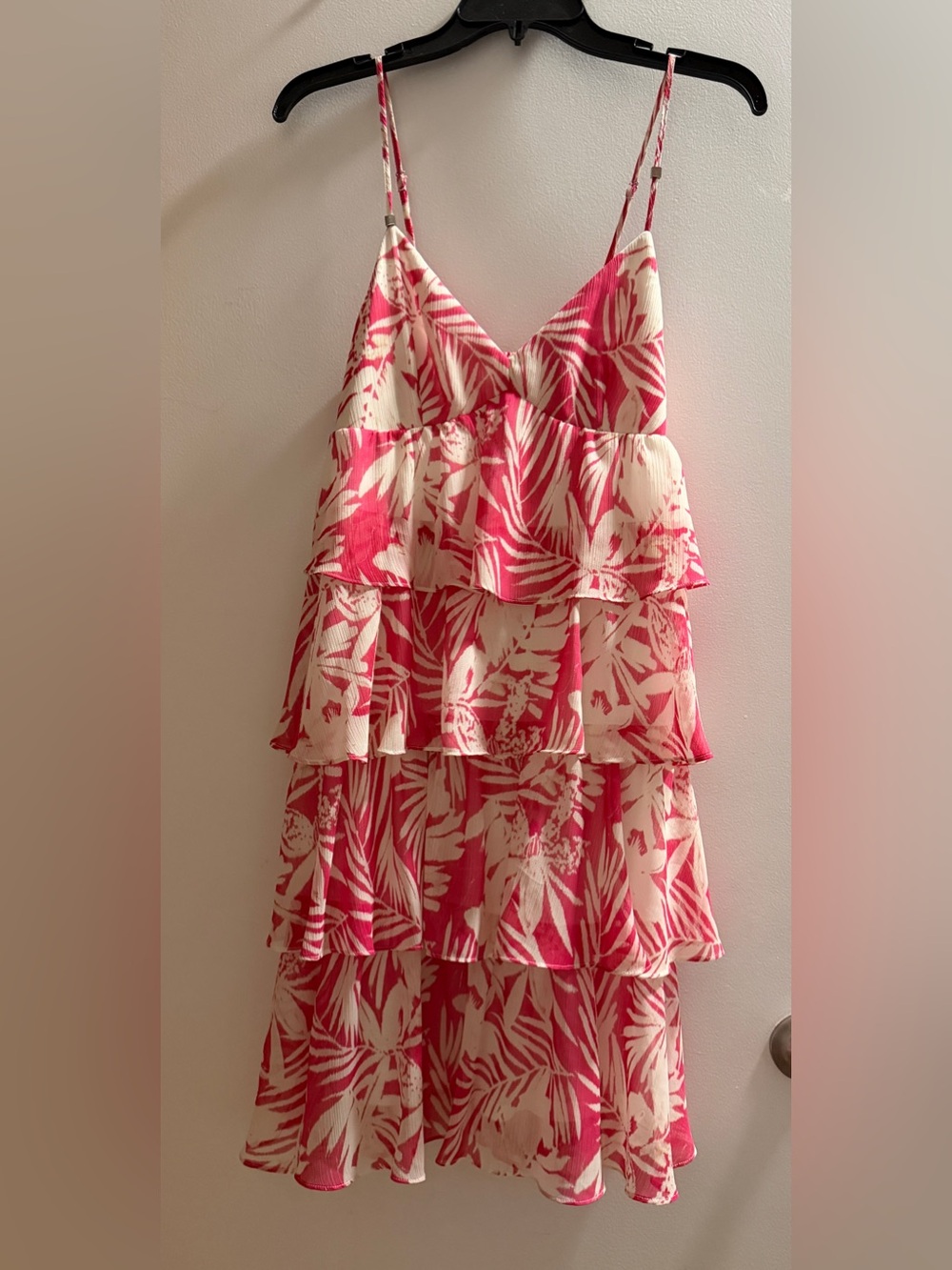 DKNY Pink Floral Tiered Sundress